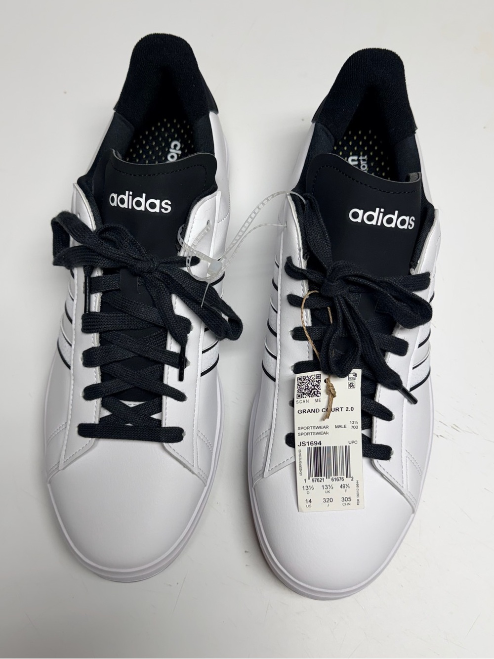 Adidas Grand Court Men Sport Shoes New White And Black Sneakers
